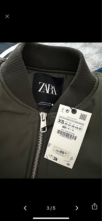 xs Beden Zara bomber ceket mont