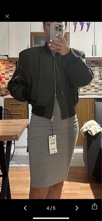 xs Beden haki Renk Zara bomber ceket mont