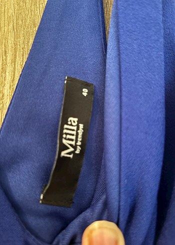 Lacivert Drapeli Uzun Abiye Elbise - Görsel 3