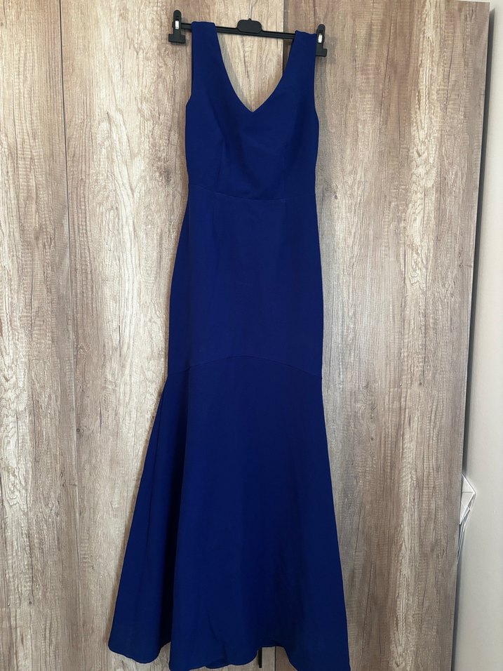 Lacivert Drapeli Uzun Abiye Elbise - Görsel 2