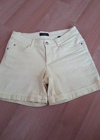 sari Kadın Mini Şort, Günlük Rahat Kesim