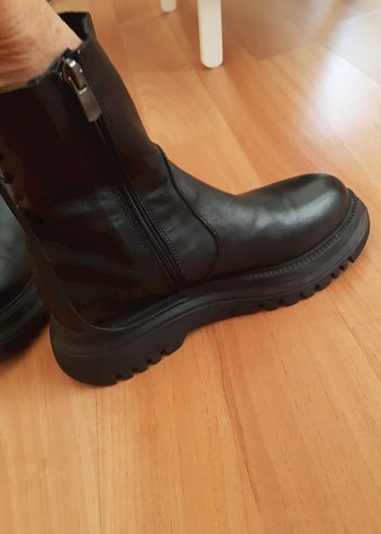 37 Beden Derimod Siyah Deri Gotik Stiletto Topuklu Kadın Bot