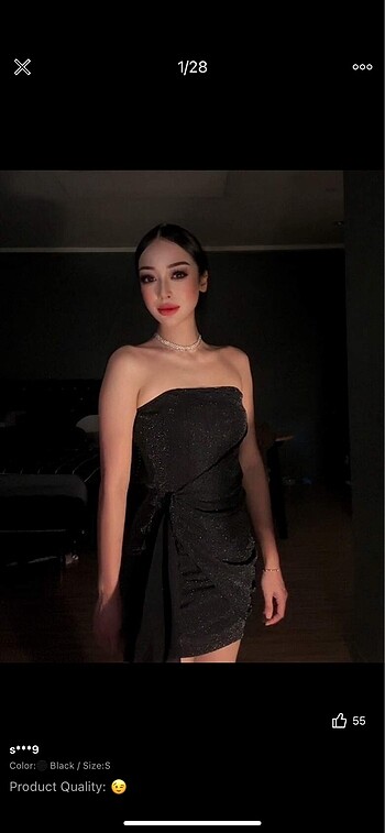 s Beden Siyah elbise