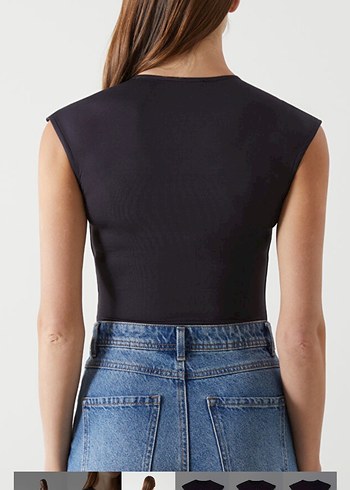 m Beden LCW Vision Taşlı Bisiklet Yaka Kadın Bodysuit