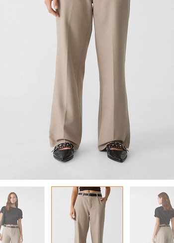 Stradivarius Stradivarius Kemerli Dökümlü Straight Fit Pantolon
