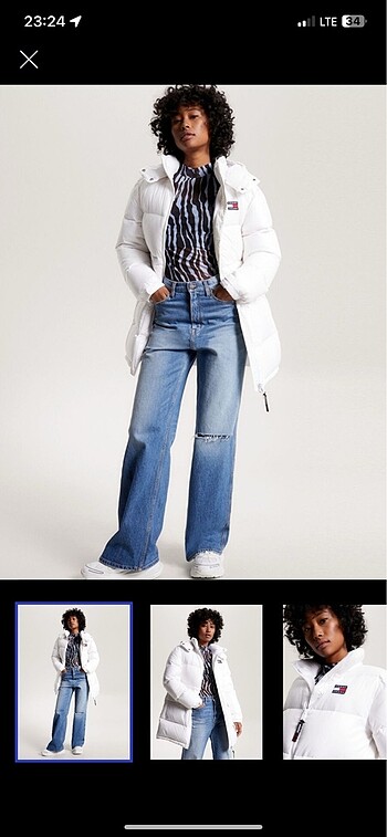 Tommy Hilfiger Tommy Jeans Beyaz Şişme Mont