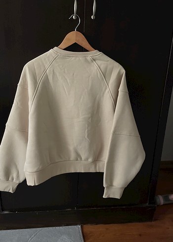 Bej Kadın Bisiklet Yaka Sweatshirt - Görsel 5