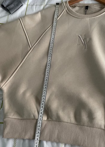 Bej Kadın Bisiklet Yaka Sweatshirt - Görsel 8