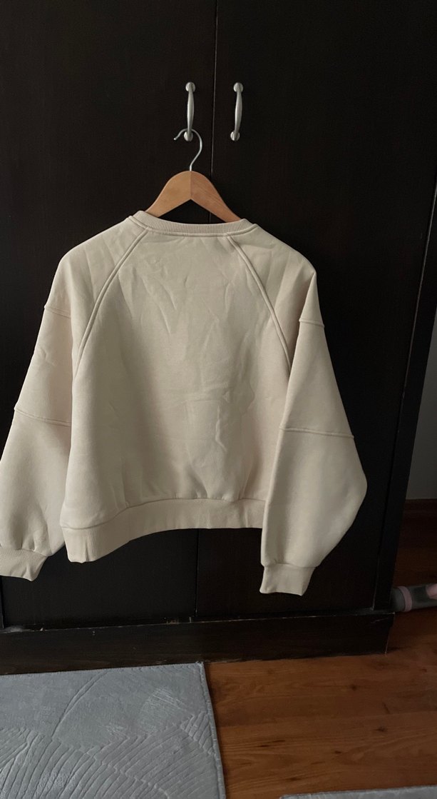 Bej Kadın Bisiklet Yaka Sweatshirt - Görsel 5