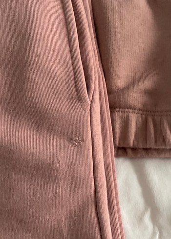 Pembe Nakışlı Kapüşonlu Kadın Sweatshirt takımı - Görsel 5