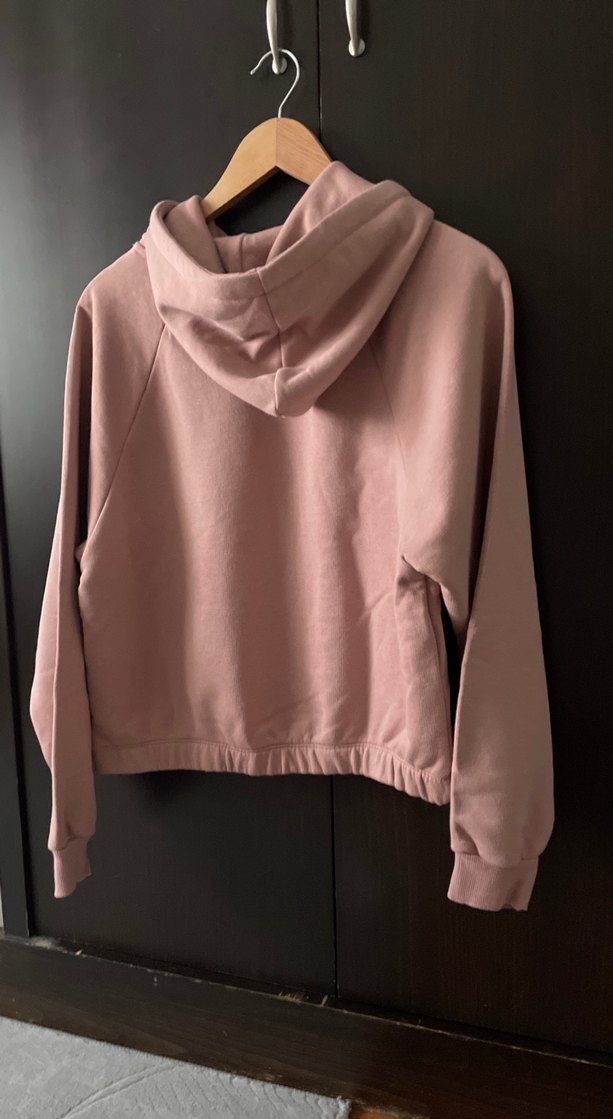 Pembe Nakışlı Kapüşonlu Kadın Sweatshirt takımı - Görsel 3