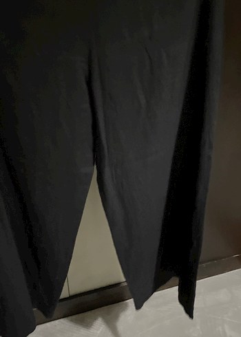 Siyah Salaş Midi Kadın Kumaş Pantolon - Görsel 4