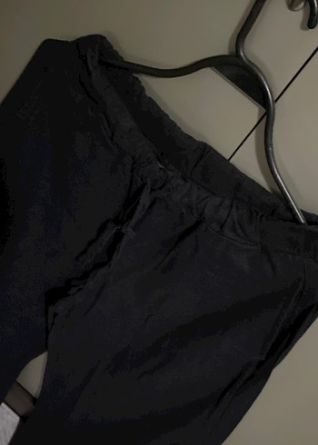 Siyah Salaş Midi Kadın Kumaş Pantolon - Görsel 2