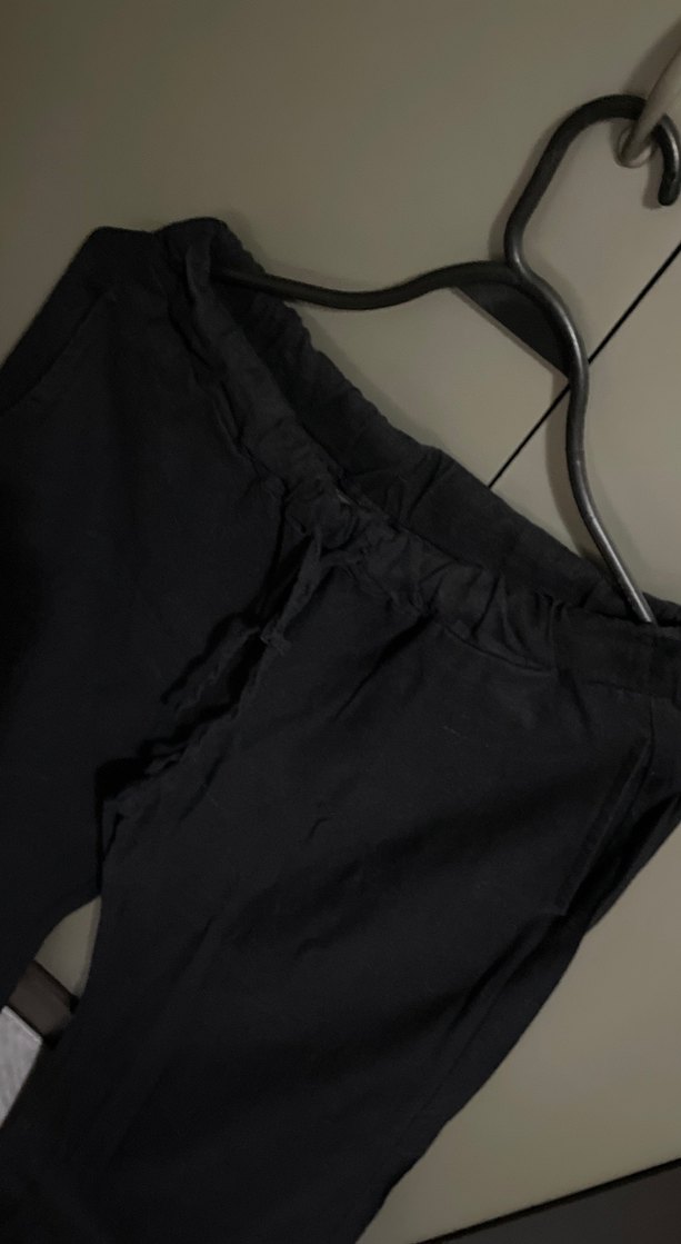 Siyah Salaş Midi Kadın Kumaş Pantolon - Görsel 2