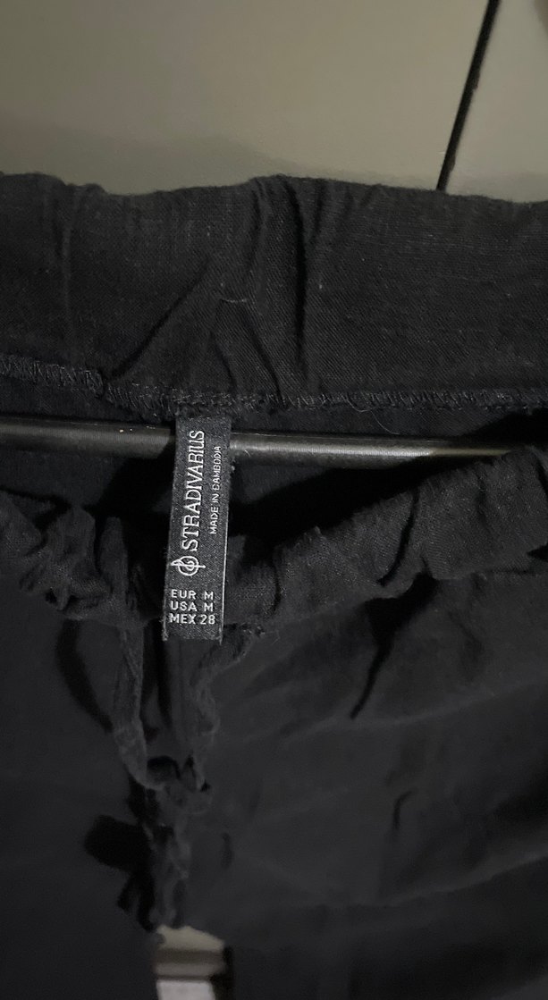 Siyah Salaş Midi Kadın Kumaş Pantolon - Görsel 3