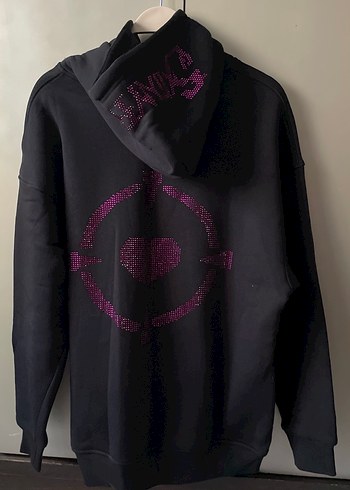 Kadın Mor Pullu Goth Sweatshirt - Görsel 3