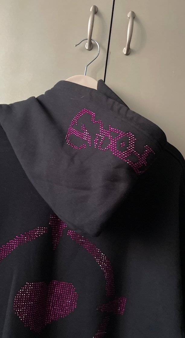 Kadın Mor Pullu Goth Sweatshirt - Görsel 4