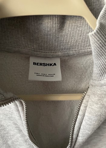 Gri Yarım Fermuarlı Yüksek Yakalı Sweatshirt - Görsel 3