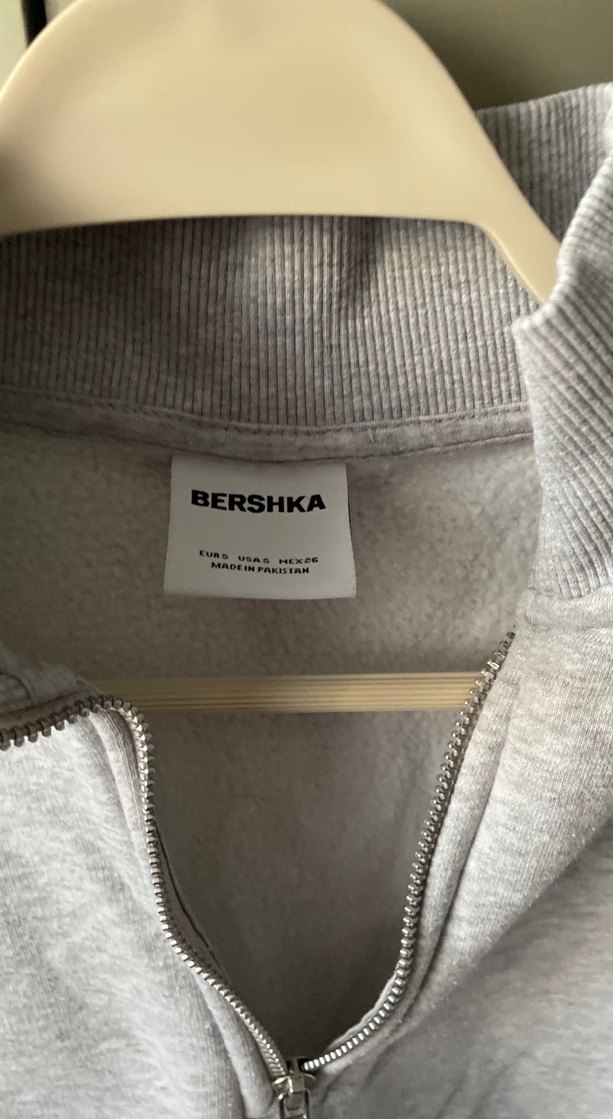 Gri Yarım Fermuarlı Yüksek Yakalı Sweatshirt - Görsel 3