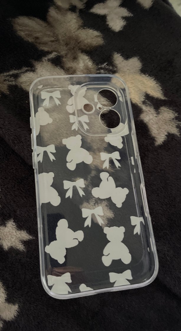 Bej Ayıcık ve Fiyonk Desenli Telefon Kılıfı - Görsel 2