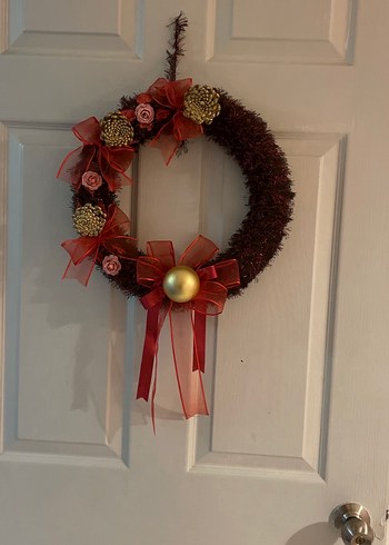 Bordo Kapı Çelengi Süslemesi - Görsel 2