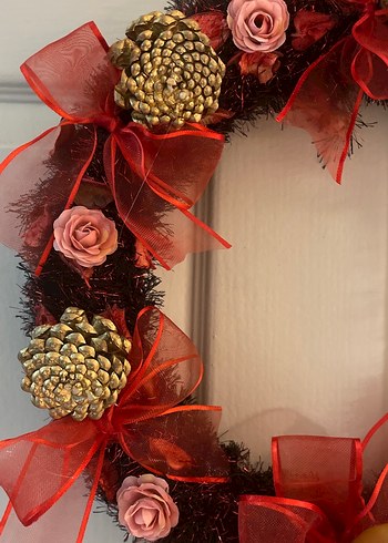 Bordo Kapı Çelengi Süslemesi - Görsel 3