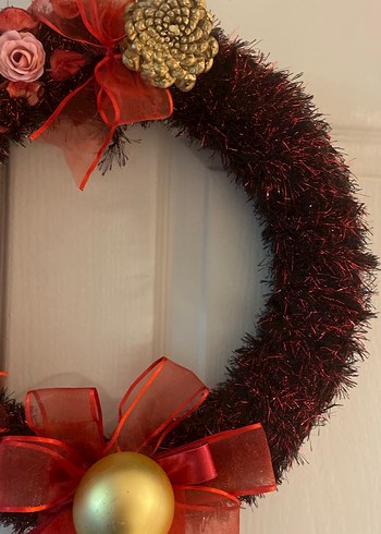 Bordo Kapı Çelengi Süslemesi - Görsel 4