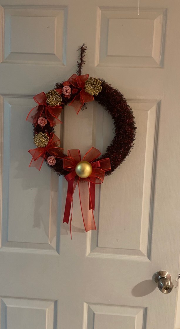 Bordo Kapı Çelengi Süslemesi - Görsel 2