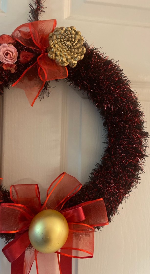 Bordo Kapı Çelengi Süslemesi - Görsel 4