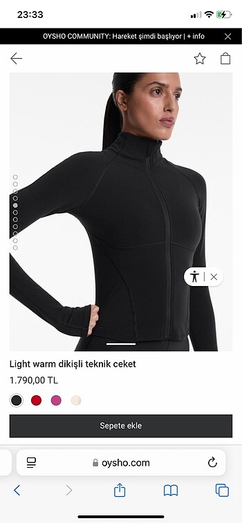 s Beden siyah Renk Oysho dikişli teknik ceket
