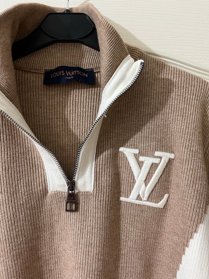 Bej  Ekru Yarım Fermuarlı Triko Kadın Kazak - Görsel 4