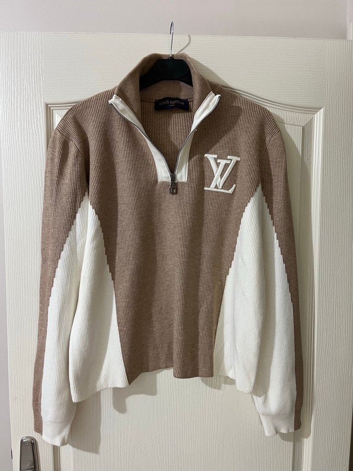 Bej  Ekru Yarım Fermuarlı Triko Kadın Kazak - Görsel 2