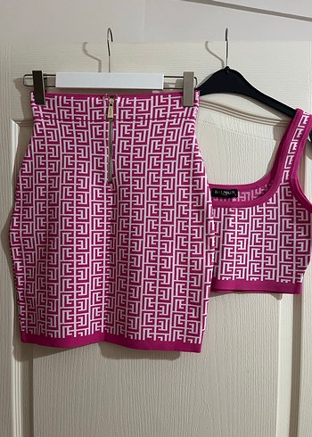 Pembe Desenli Mini Triko Atlet etek takım - Görsel 2