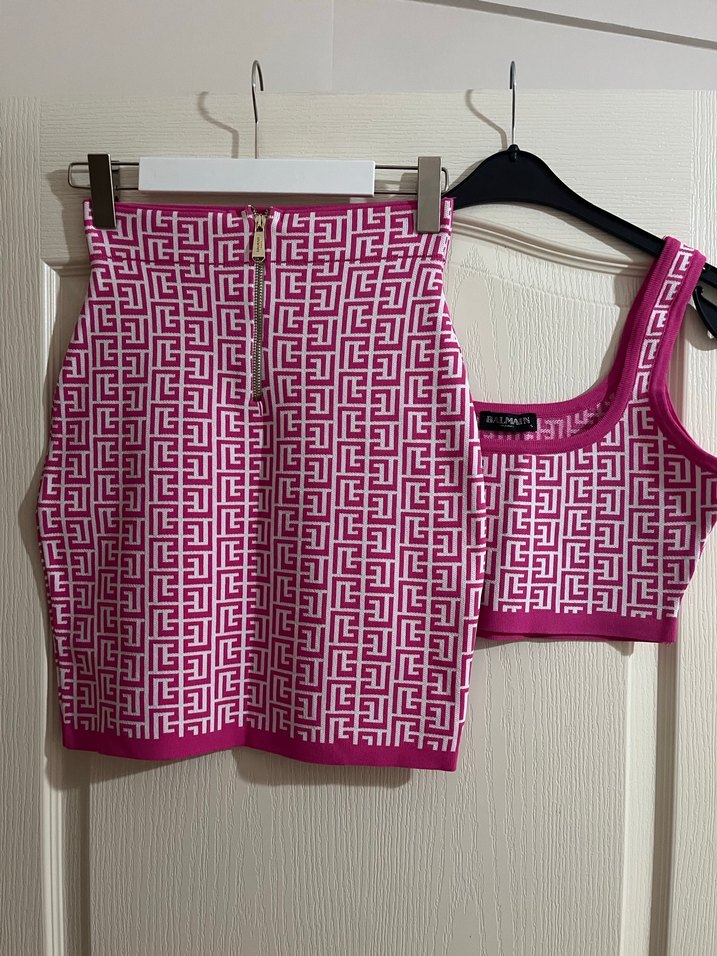 Pembe Desenli Mini Triko Atlet etek takım - Görsel 2