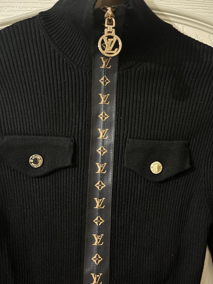 Düğmeli Siyah Yüksek Yakalı Triko Kazak - Görsel 3