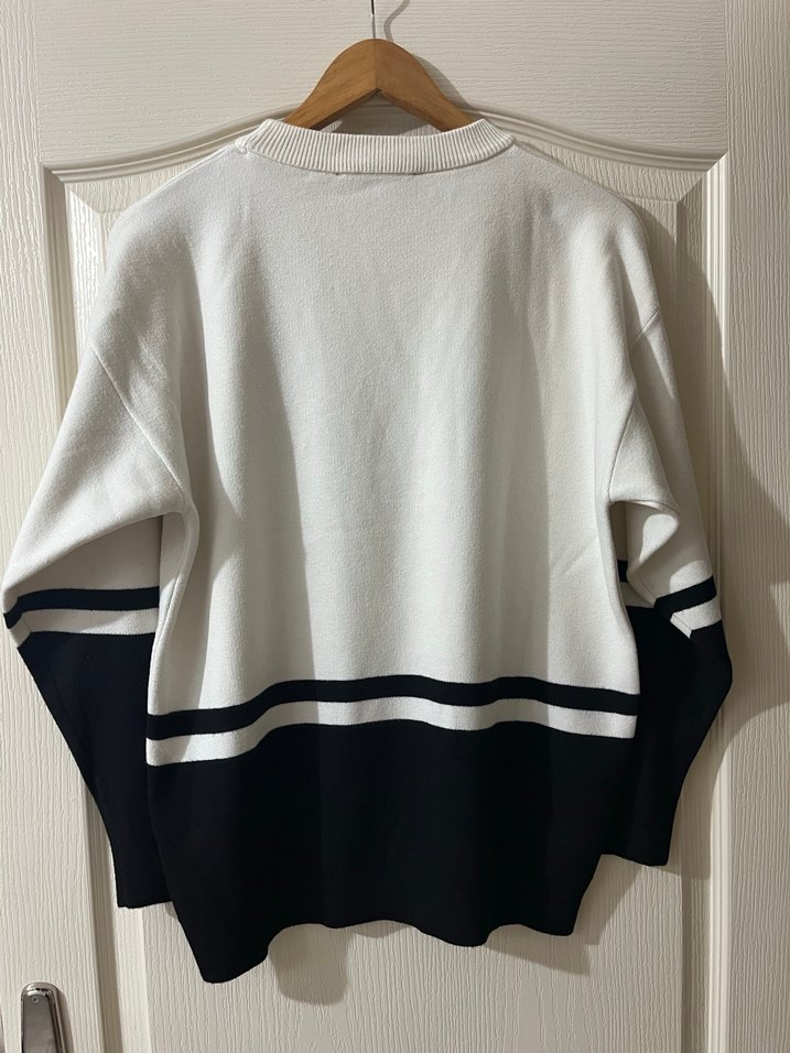 Louis Vuitton Beyaz Siyah Kadın Triko Kazak - Görsel 4