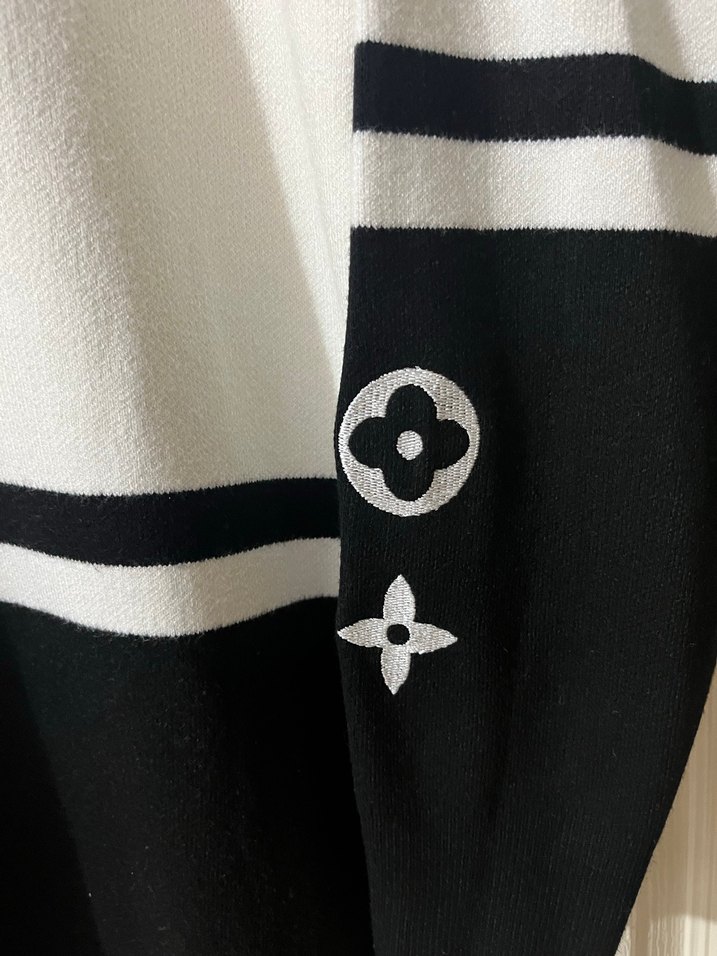 Louis Vuitton Beyaz Siyah Kadın Triko Kazak - Görsel 2