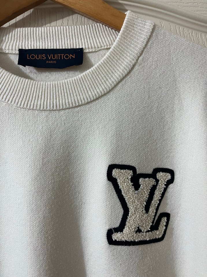 Louis Vuitton Beyaz Siyah Kadın Triko Kazak - Görsel 3