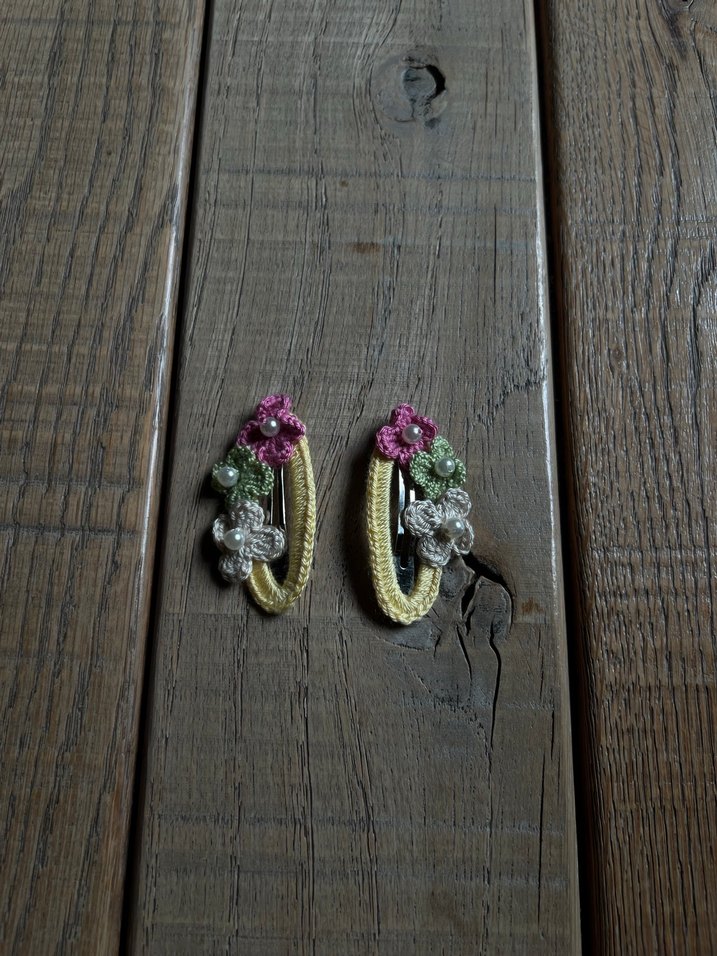 Çiçek Detaylı Bohem Çocuk Toka Seti - Görsel 3