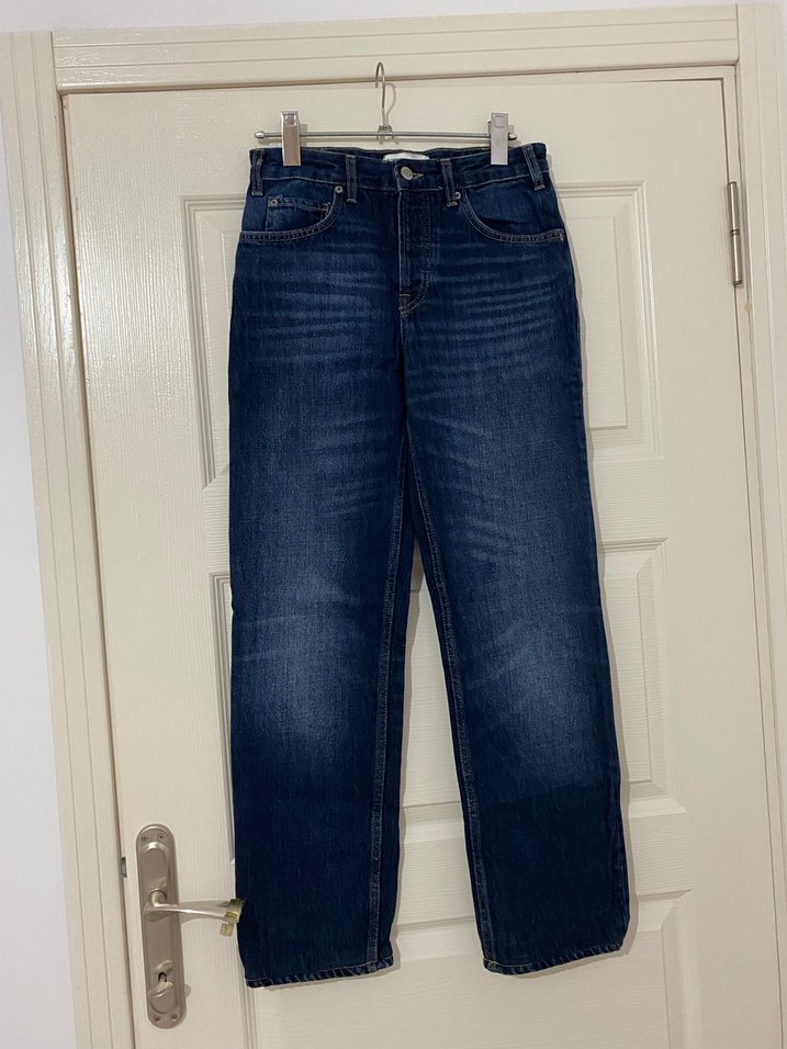 Zara Lacivert Regular Fit Denim Pantolon - Görsel 2