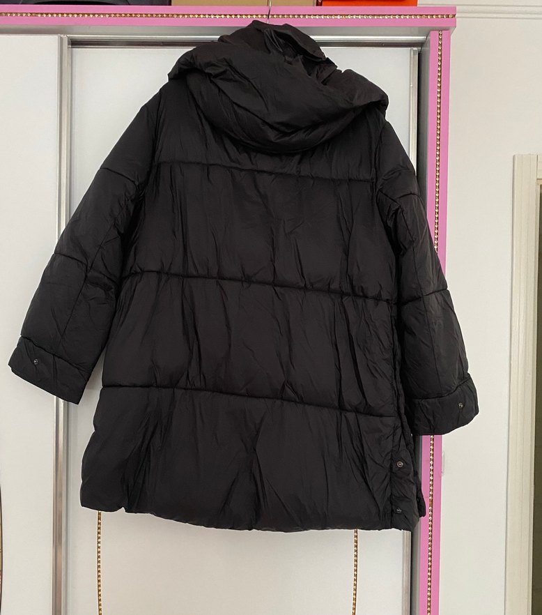 Zara Düğmeli Kadın Kışlık Midi Mont - Görsel 3