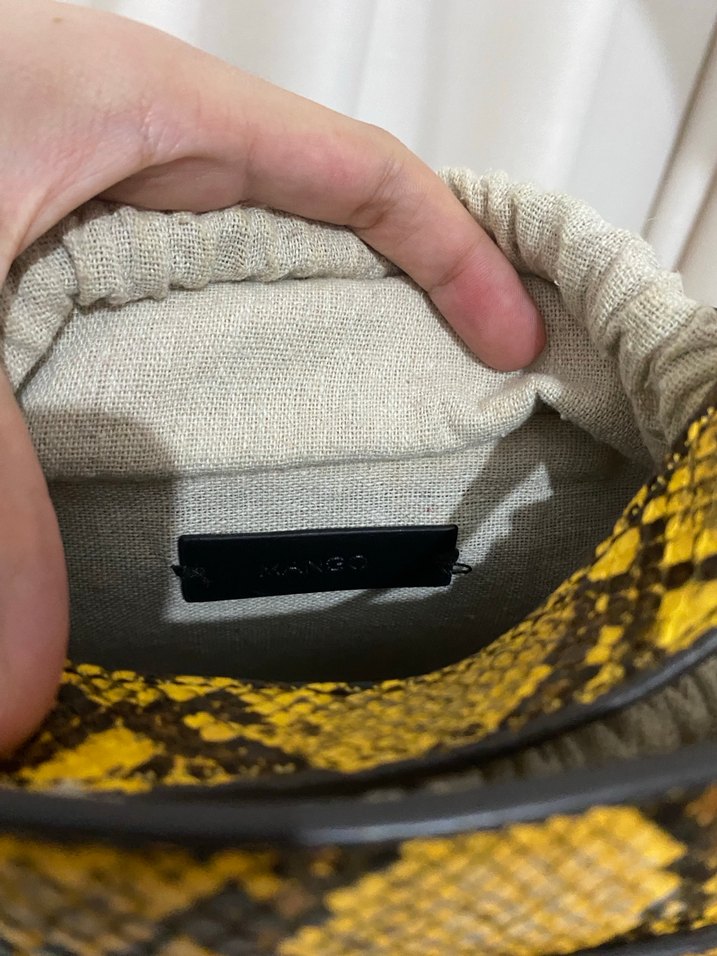 Mango Suni Deri Yılan Desenli Kemerli Kadın Çanta - Görsel 3