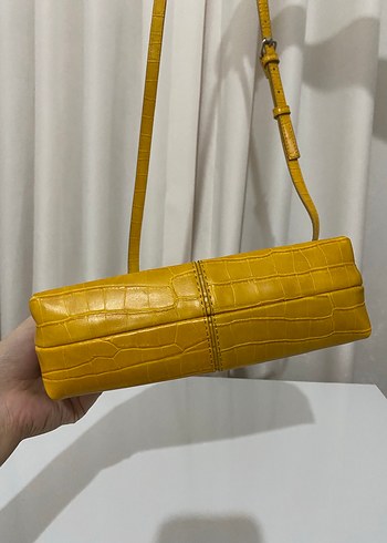 Orijinal zara suni Deri Yılan Desenli Kadın Çanta - Görsel 3