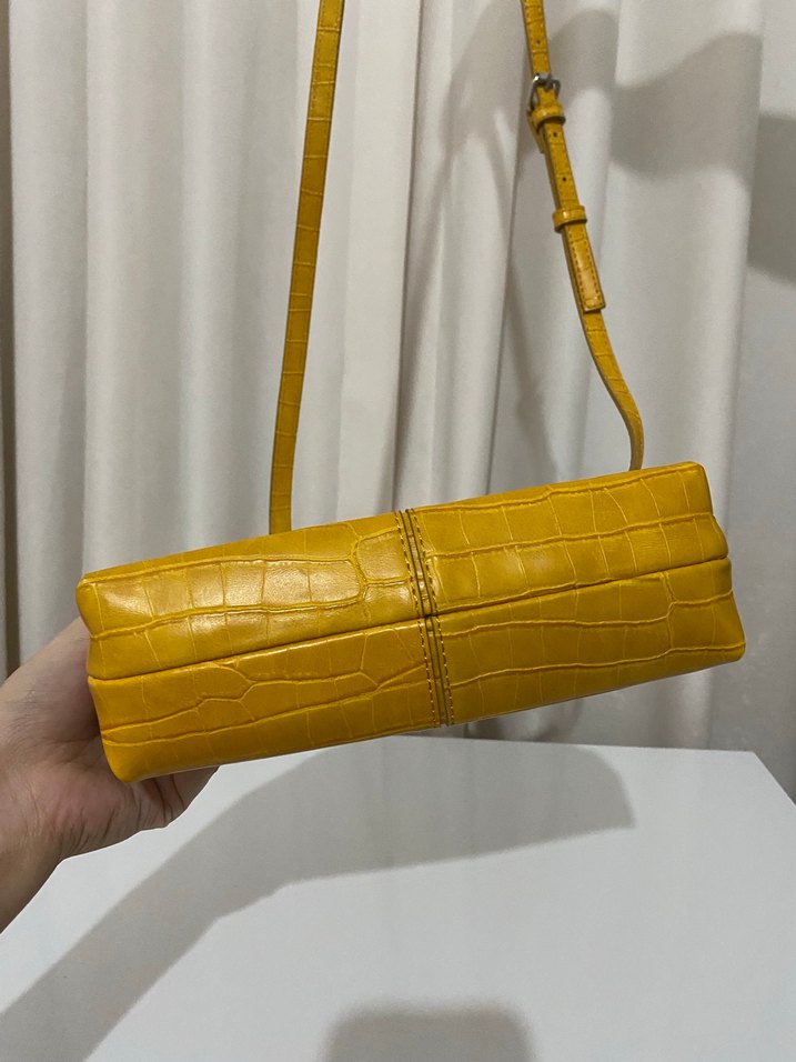 Orijinal zara suni Deri Yılan Desenli Kadın Çanta - Görsel 3