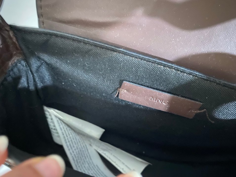 Mango Suni Deri Yılan Desenli Tokalı Çanta - Görsel 4