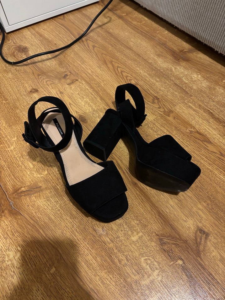 Pull&Bear Siyah Tokalı Platform Topuklu Kadın Ayakkabı - Görsel 3