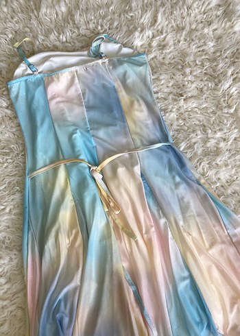 xs Beden Pastel Renkli Uzun Elbise