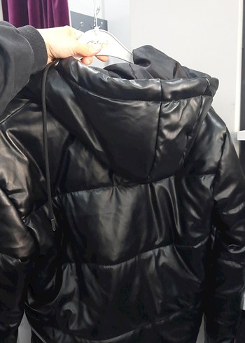 Siyah Deri Fermuarlı Kadın Ceket - Görsel 4