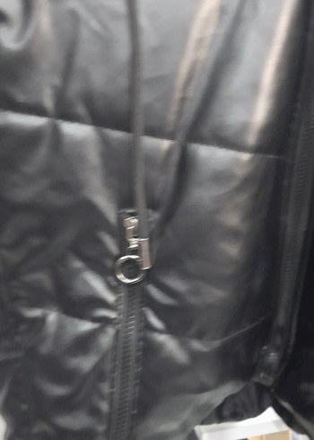 Siyah Deri Fermuarlı Kadın Ceket - Görsel 3