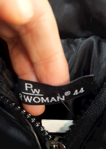 Siyah Deri Fermuarlı Kadın Ceket - Görsel 5